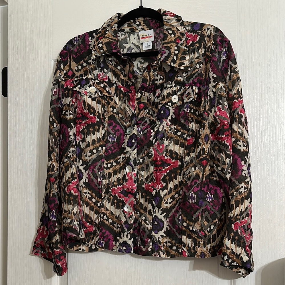 Ruby Rd. Black Button Down Shirt with Boxy Fit - Picture 5 of 7